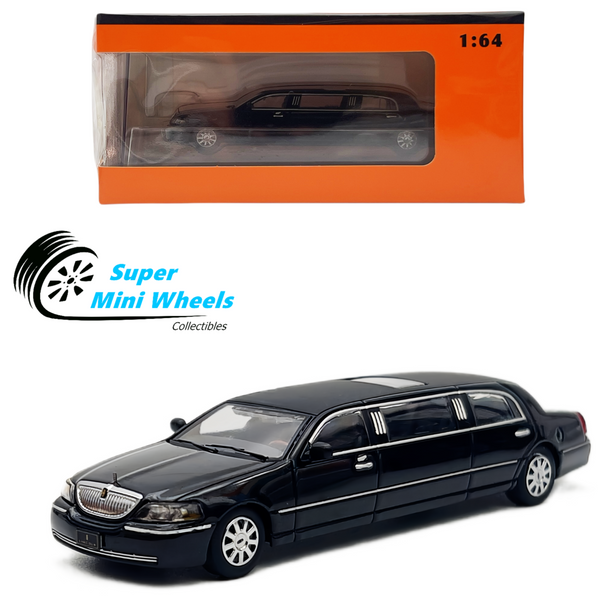 GCD 1:64 2003 Lincoln Extended Edition Town Car Limousine Black