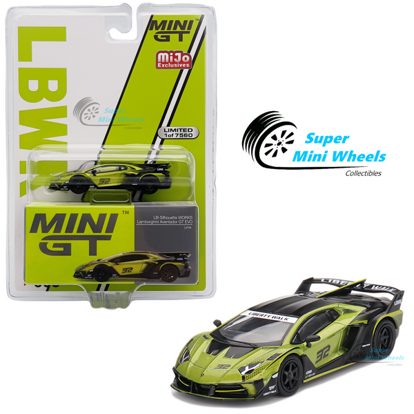 Mini GT 1:64 Lamborghini LB-Silhouette WORKS Aventador GT EVO Lime #605