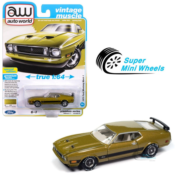 Auto World 1:64 1973 Ford Mustang Mach 1 - Bright Green