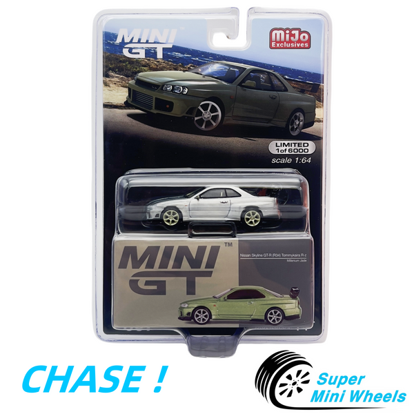 CHASE ! Mini GT 1:64 Nissan GT-R (R34) Tommykaira R-z Millenium Jade #697