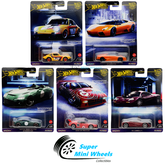 Hot Wheels Premium 2024 Car Culture G Case - Exotic Envy - 5 Cars Set ...