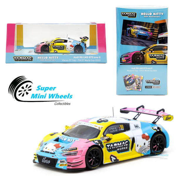 Tarmac Works 1:64 Audi R8 LMS GT3 Evo II #50 Hello Kitty with Tarmac Cards