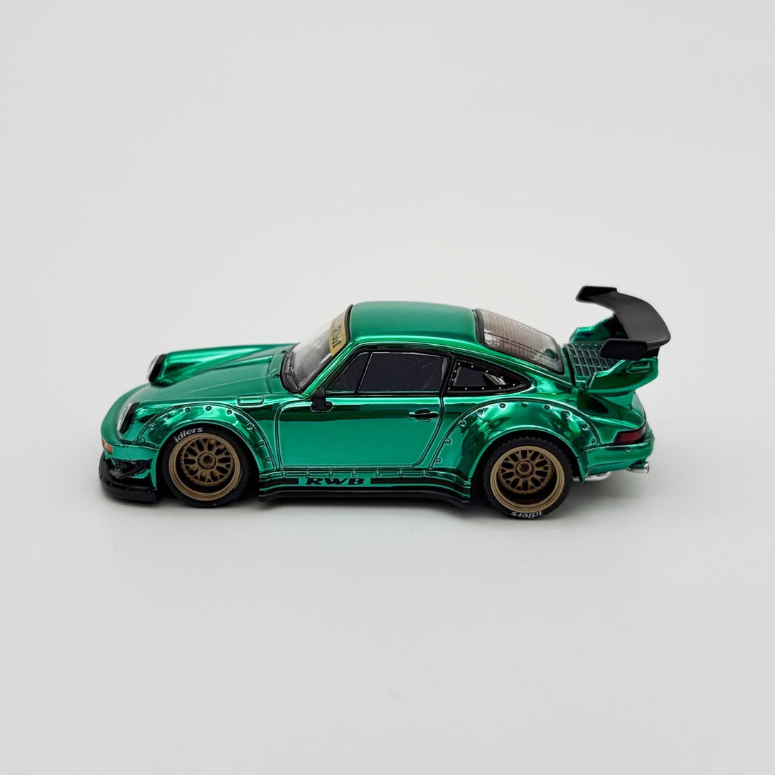 CHASE ！Pop Race 1:64 Porsche RWB 930 Green HEC 2026 – Super Mini Wheels
