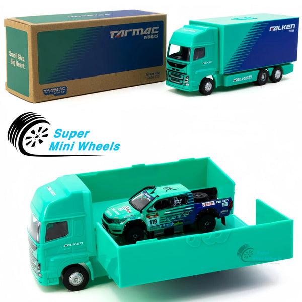 Tarmac Works 1:64 Toyota Hilux AXCR 2017 Falken with Truck Packaging