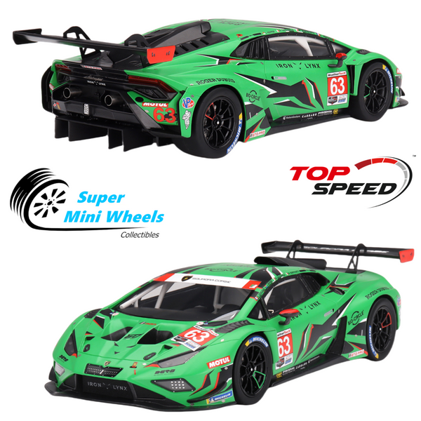 Top Speed 1:18 Lamborghini Huracán GT3 EVO2 #63 Iron Lynx 2023 IMSA Daytona 24H