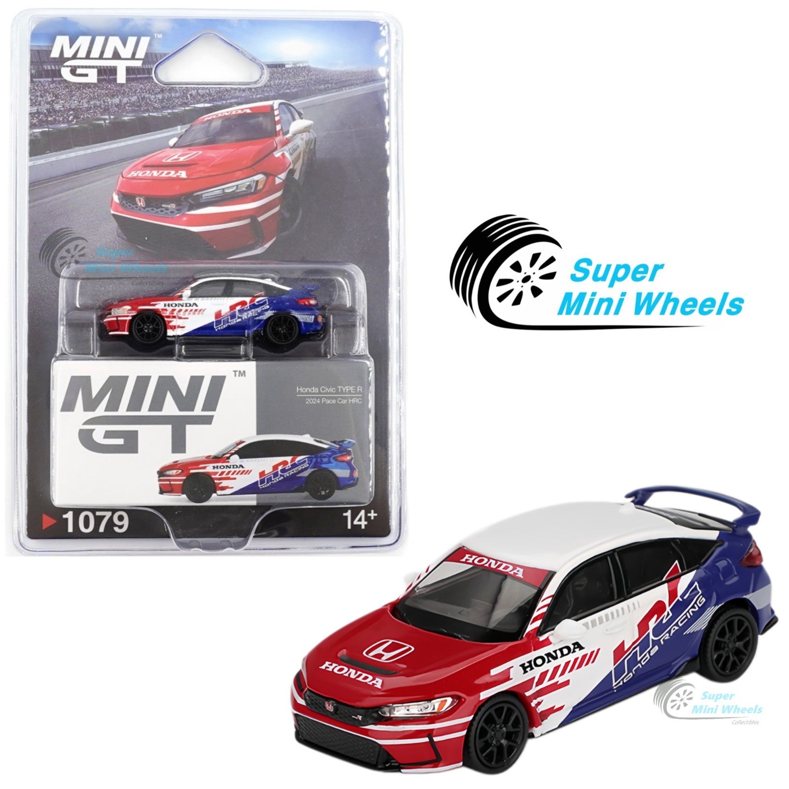 Mini GT 1:64 Honda Civic TYPE R 2024 Pace Car HRC #1079 – Super Mini Wheels