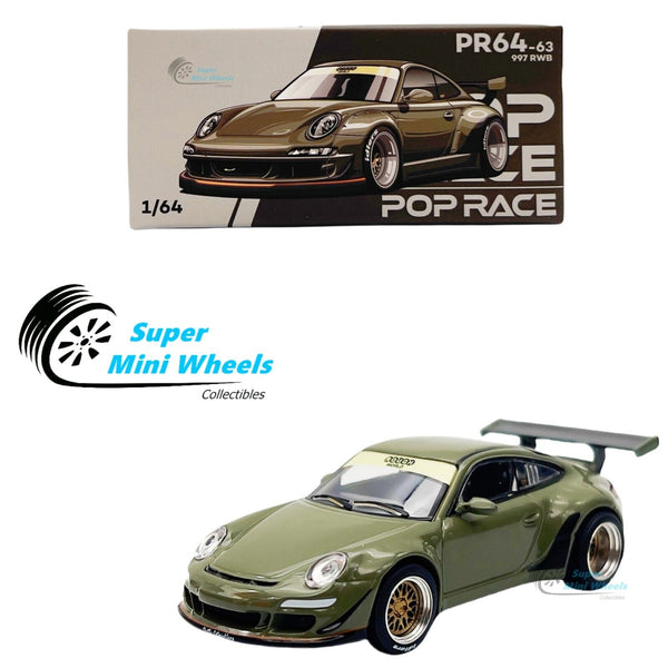 Pop Race 1:64 Porsche 997 RWB Dark Green PR64-63