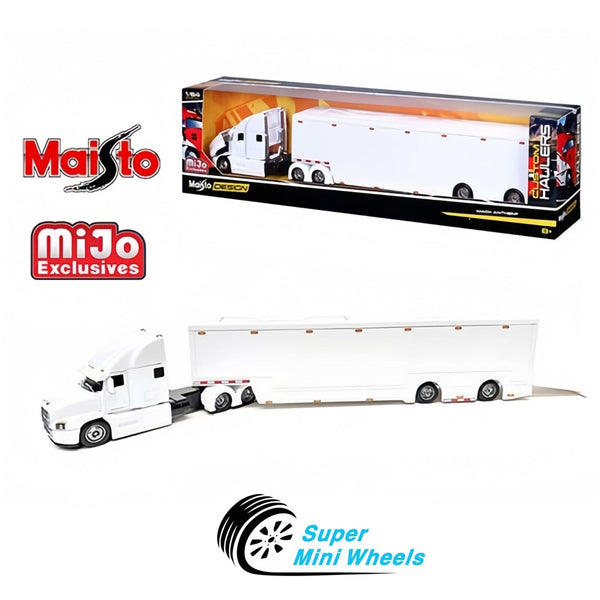 Maisto 1:64 Mack Anthem Enclosed Transporter White Haulers Design 12418-WH