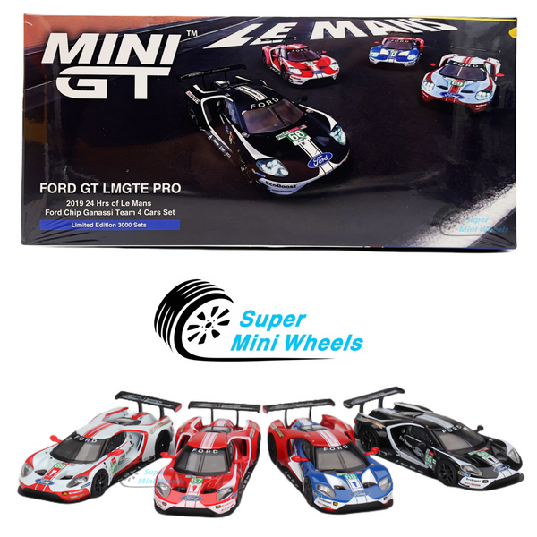 Mini GT 1:64 Ford GT LMGTE PRO 2019 24 Hrs of Le Mans Ford Chip Team 4 Cars Set