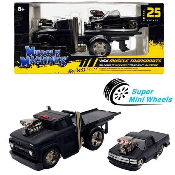 Muscle Machines 1:64 1966 Chevrolet C60 Flatbed & 1993 Chevrolet 454 SS Pickup