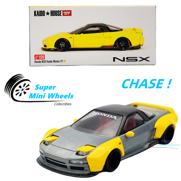 CHASE ! Mini GT x Kaido House 1:64 Honda NSX Kaido WORKS V1 Yellow