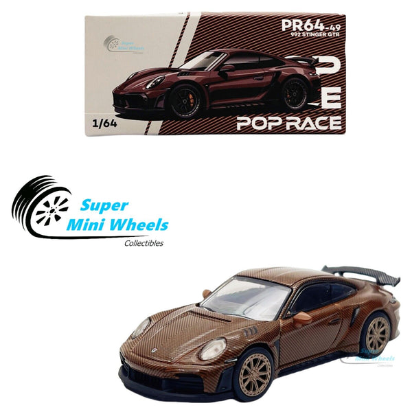 Pop Race 1:64 Porsche 992 Stinger GTR Carbon Brown PR64-49