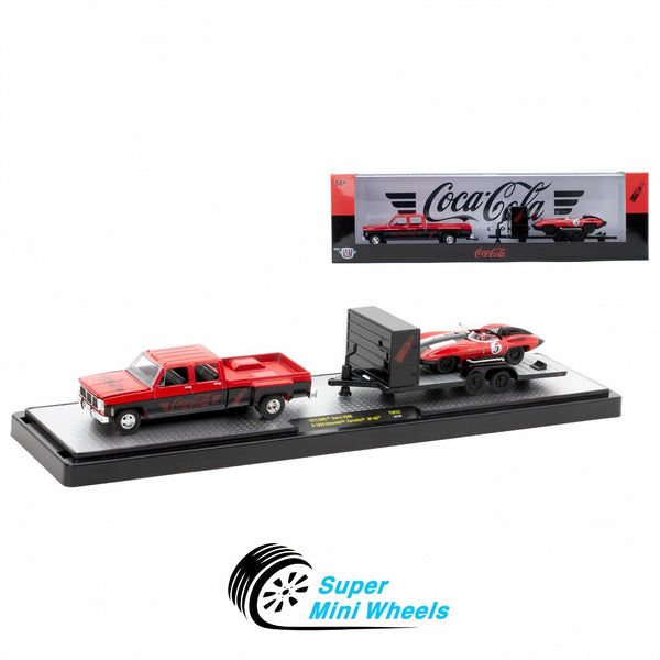 M2 Machines 1:64 Coca Cola 1973 GMC Sierra 3500 & 1959 Chevrolet Corvette XP-86