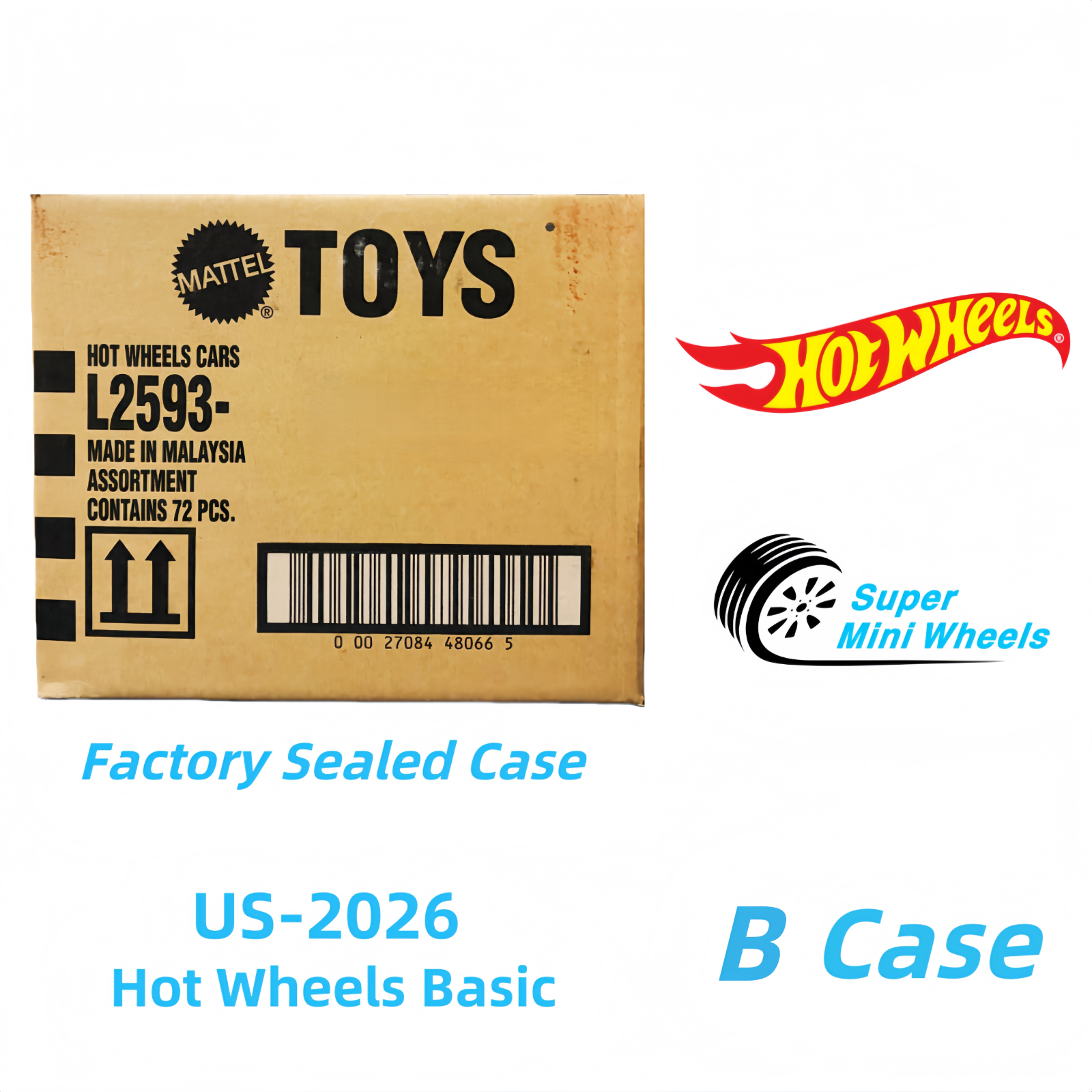 Hot Wheels Basic 2026 B Case 72 Pcs - Factory Sealed Case – Super Mini ...