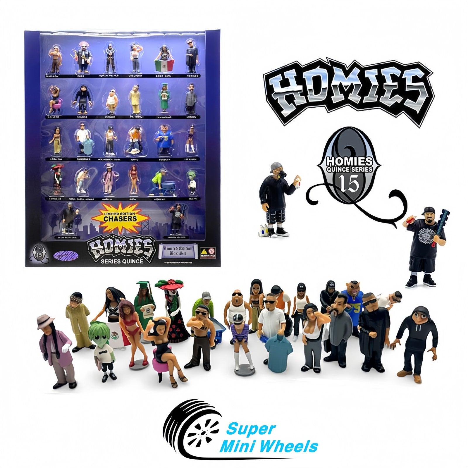 Homies Figures 1.75″ Series 15 Limited Edition Box With 2 CHASE Figure ...