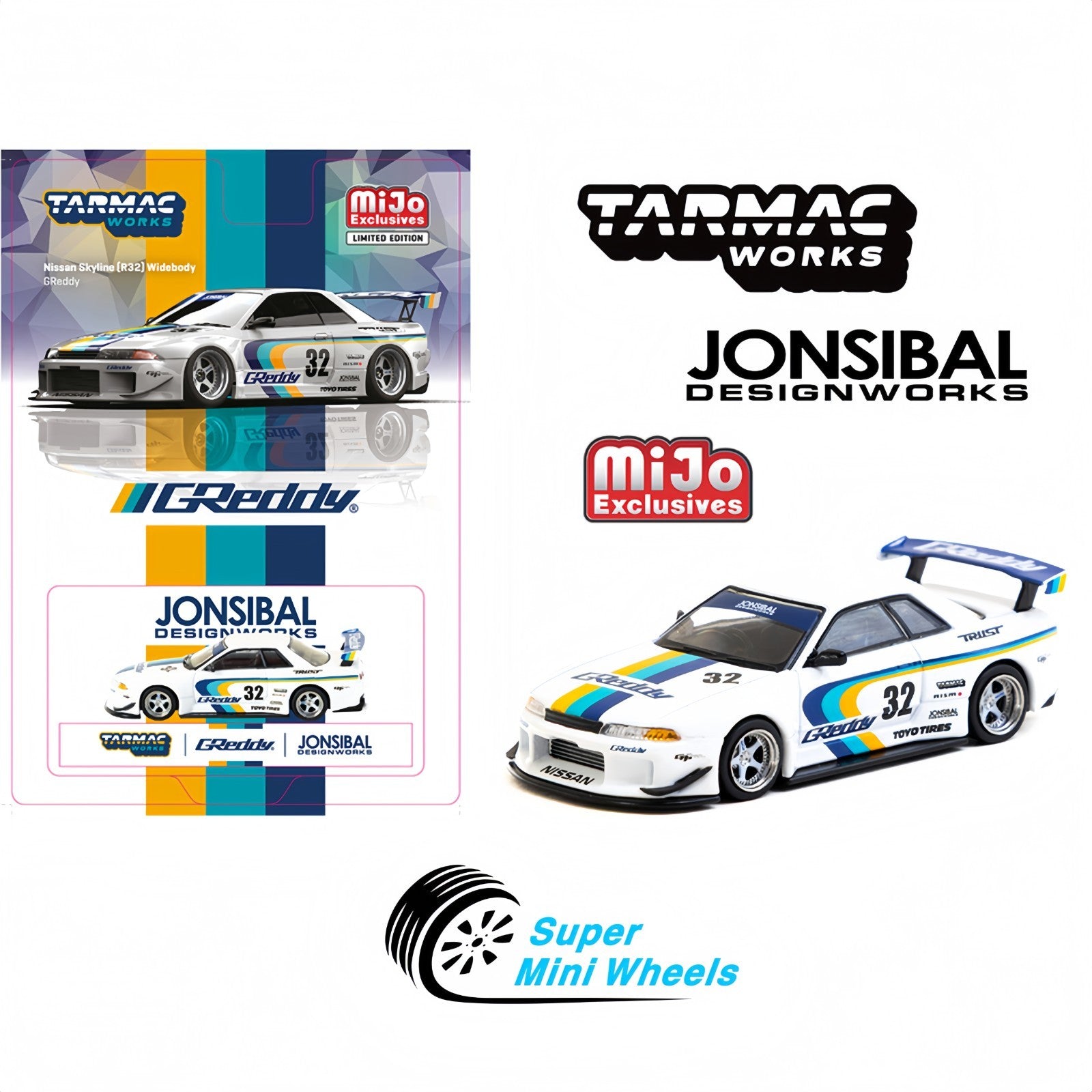 Tarmac Works 1:64 Nissan GT-R (R32) Widebody Jonsibal Designworks & Gr ...