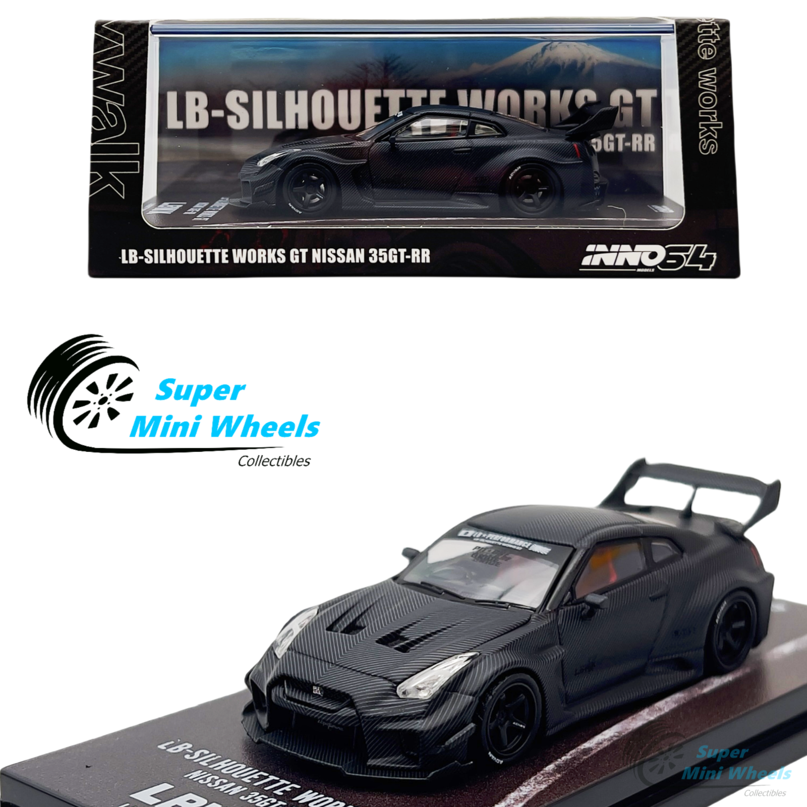 INNO64 1:64 LB-Silhouette Works GT Nissan 35GT-RR Black Carbon – Super ...