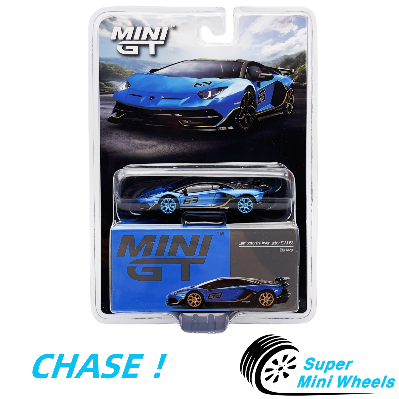 CHASE ! Mini GT 1:64 Lamborghini Aventador SVJ 63 Blu Aegir #784 ...