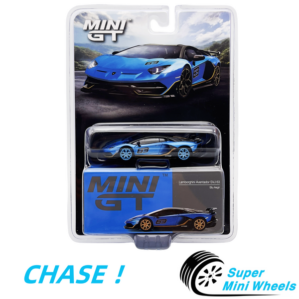 CHASE ! Mini GT 1:64 Lamborghini Aventador SVJ 63 Blu Aegir #784