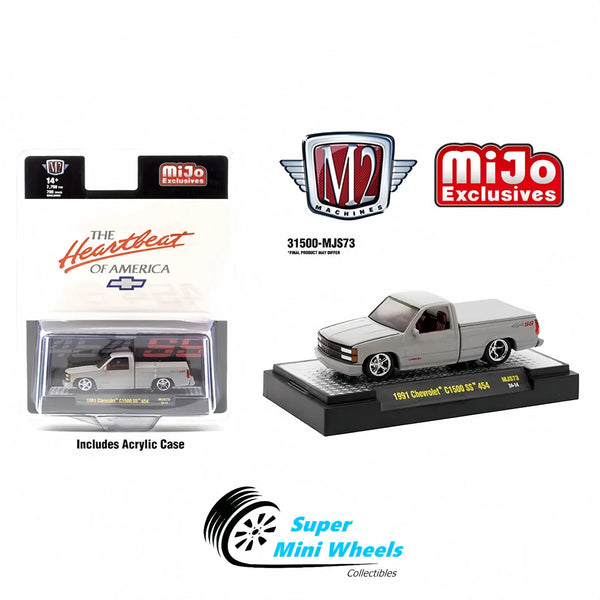 M2 Machines 1:64 - 1991 Chevrolet C1500 Ss 454 Pickup Truck – Gray - Mijo