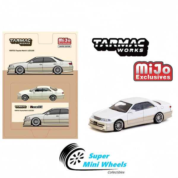 Tarmac Works 1:64 VERTEX Toyota Mark II JZX100 – White – MiJo Exclusives