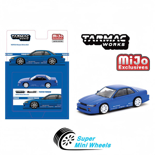 Tarmac Works 1:64 VERTEX Nissan Silvia S13 TOYO TIRES – Blue Metallic