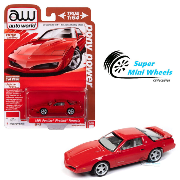 Auto World 1:64 Deluxe 1991 Pontiac Firebird Formula Red