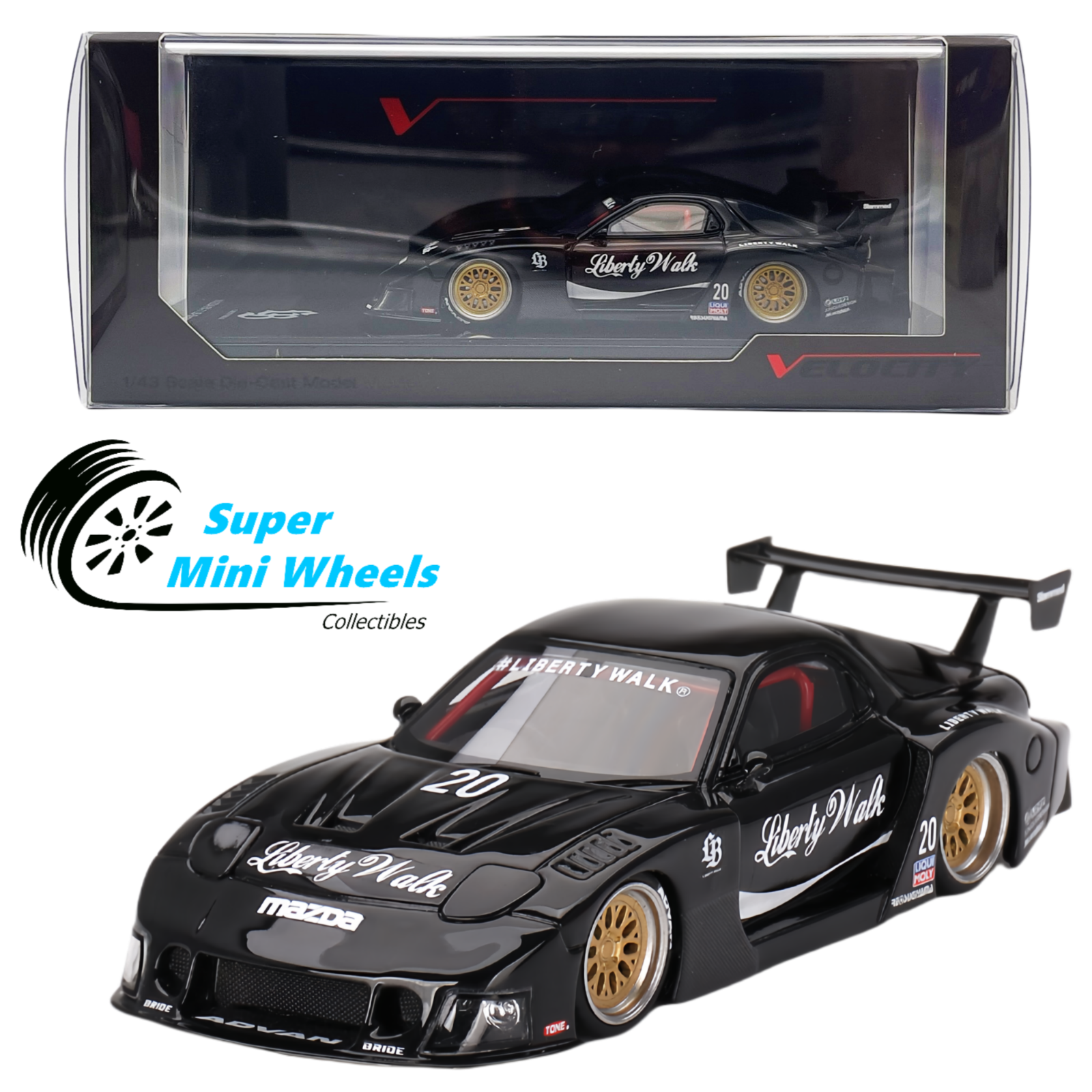 TSM-Model 1:43 Mazda RX-7 LB-Super Silhouette Liberty Walk Black TSMV0 ...