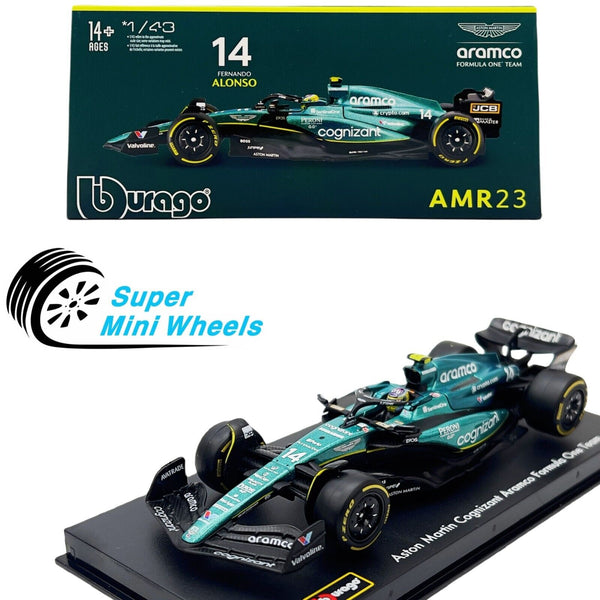 Bburago 1:43 F1 Aston Martin Aramco AMR23 #14 Fernando Alonso