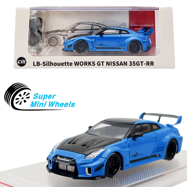 CM Model 1:64 LB-Silhouette Works GT Nissan 35GT-RR Blue