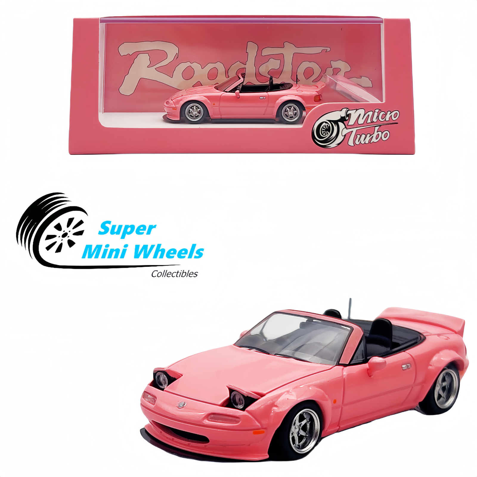 Miniature MAZDA MX-5 Eunos Roadster Noire - MicroTurbo 1:64, Neuve