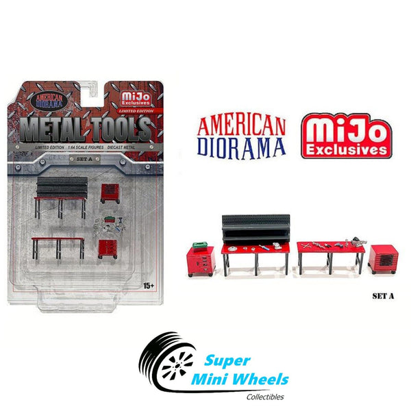 American Diorama 1:64 - Metal Tools - 4pcs Set - Metal