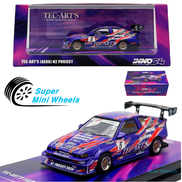 INNO64 1:64 Toyota Sprinter Trueno AE86 N2 Project by TEC-ART's Purple