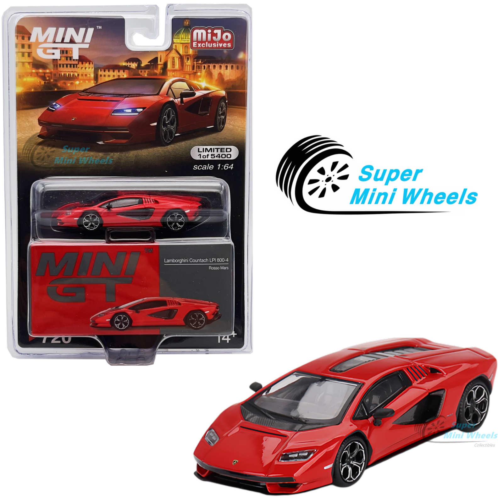 Mini GT 1:64 Lamborghini Countach LPI 800-4 Rosso Mars #720 – Super ...