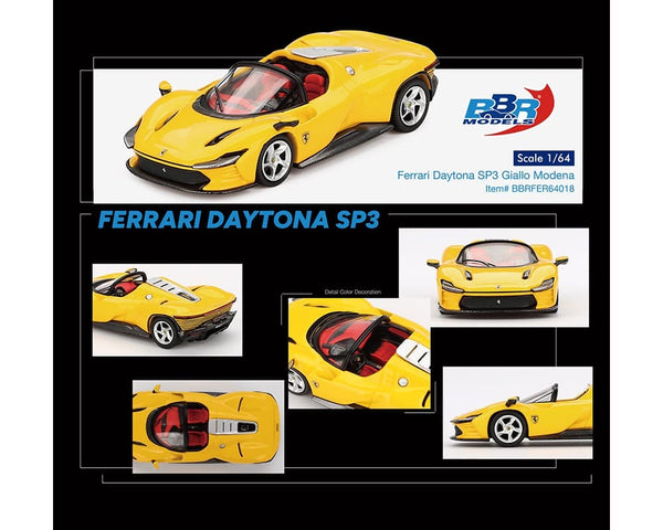 Pre-Order - BBR Models 1:64 Ferrari Daytona SP3 – Giallo Modena – Limited Edition