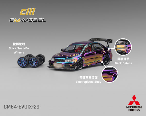 Pre-Order CM Model 1:64 Mitsubishi Lancer Evolution IX Widebody – Chrome Purple – Limited Edition