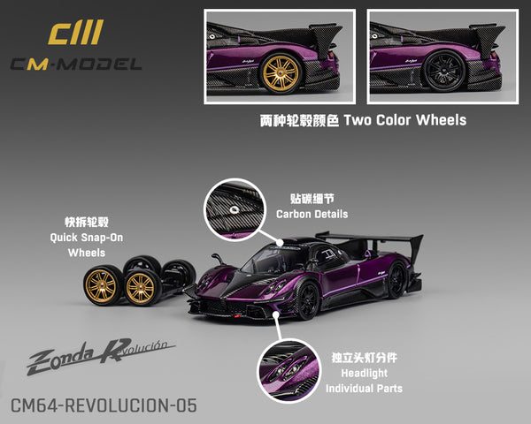 Pre-Order CM Model 1:64 Pagani Zonda Revolucion – Purple – Limited Edition