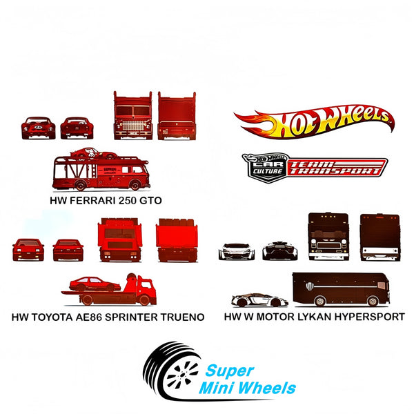 Pre-Order - Hot Wheels 1:64 Team Transport 2025 H Case Assortment 3 Cars Set - FLF56-957H