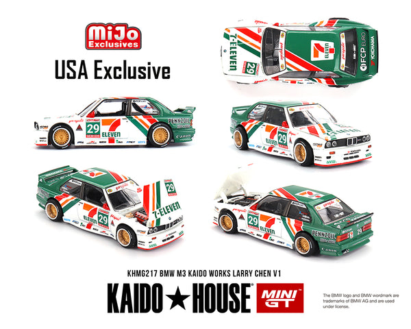 Pre-Order Kaido House x Mini GT 1:64 BMW M3 Kaido Works Larry Chen V1 – USA Exclusive – MiJo Exclusives