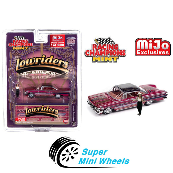 Racing Champions 1:64 - Lowriders 1960 Chevrolet Impala SS Rose with AD Figure