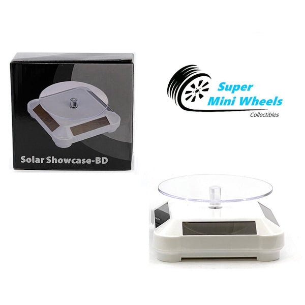 3.5″ Solar Display Stand Turntable 360 Degree Rotating White Base