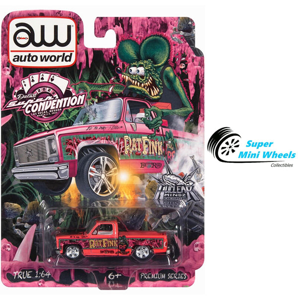 Auto World 1:64 Lowrider Rat Fink Chevrolet Silverado Truck Supercon Exclusive