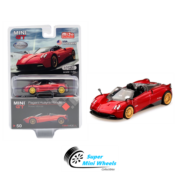 Mini GT 1:64 Pagani Huayra Roadster (Red) MiJo Exclusives Limited 1 of 3600