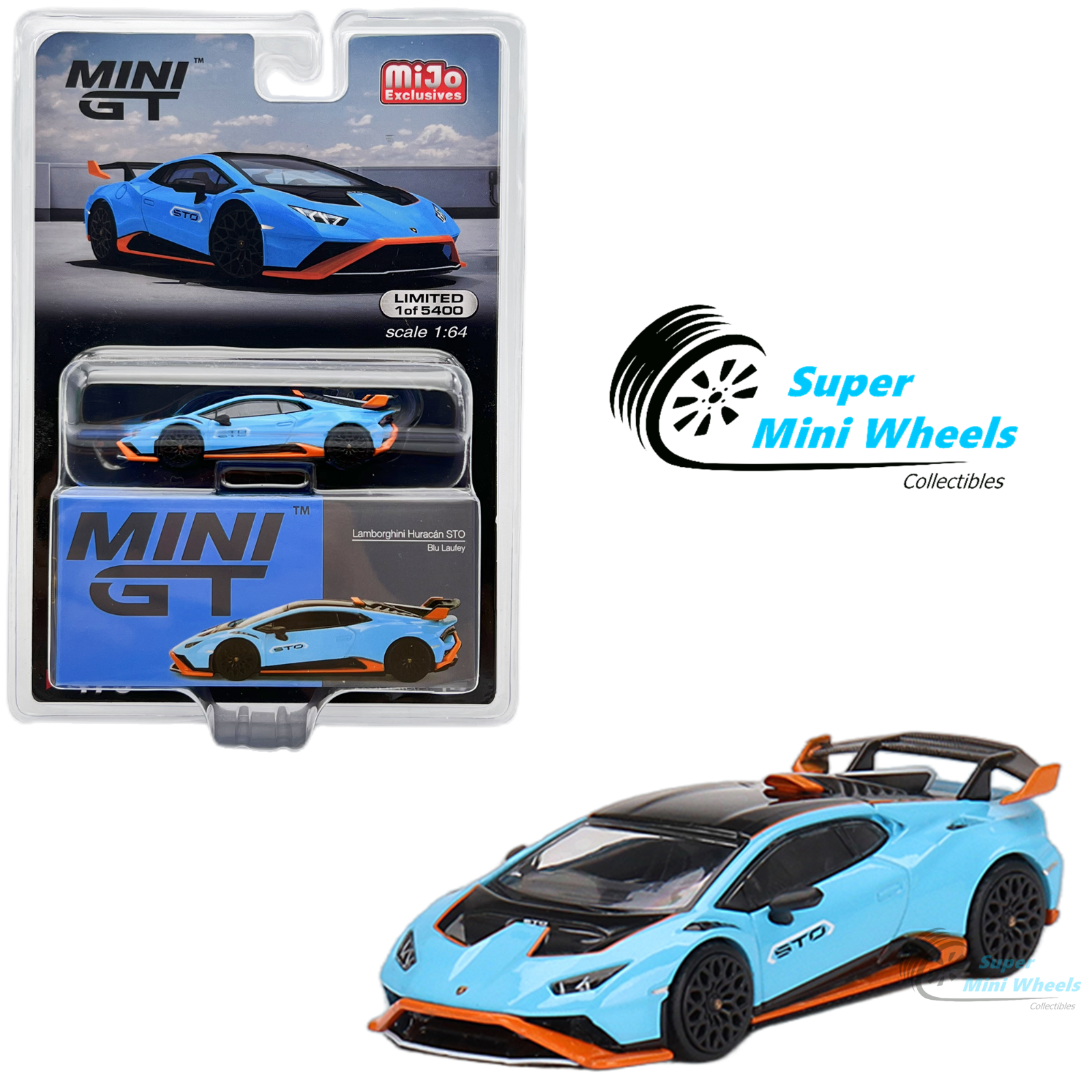 Mini GT 1:64 Lamborghini Huracán STO Blu Laufey #475 – Super Mini Wheels