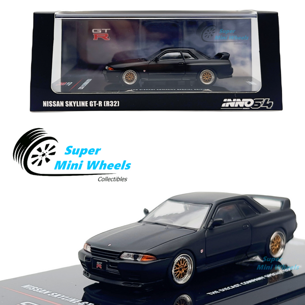 INNO64 1:64 Nissan GT-R R32 Matt Black - Diecast Company Special Edition