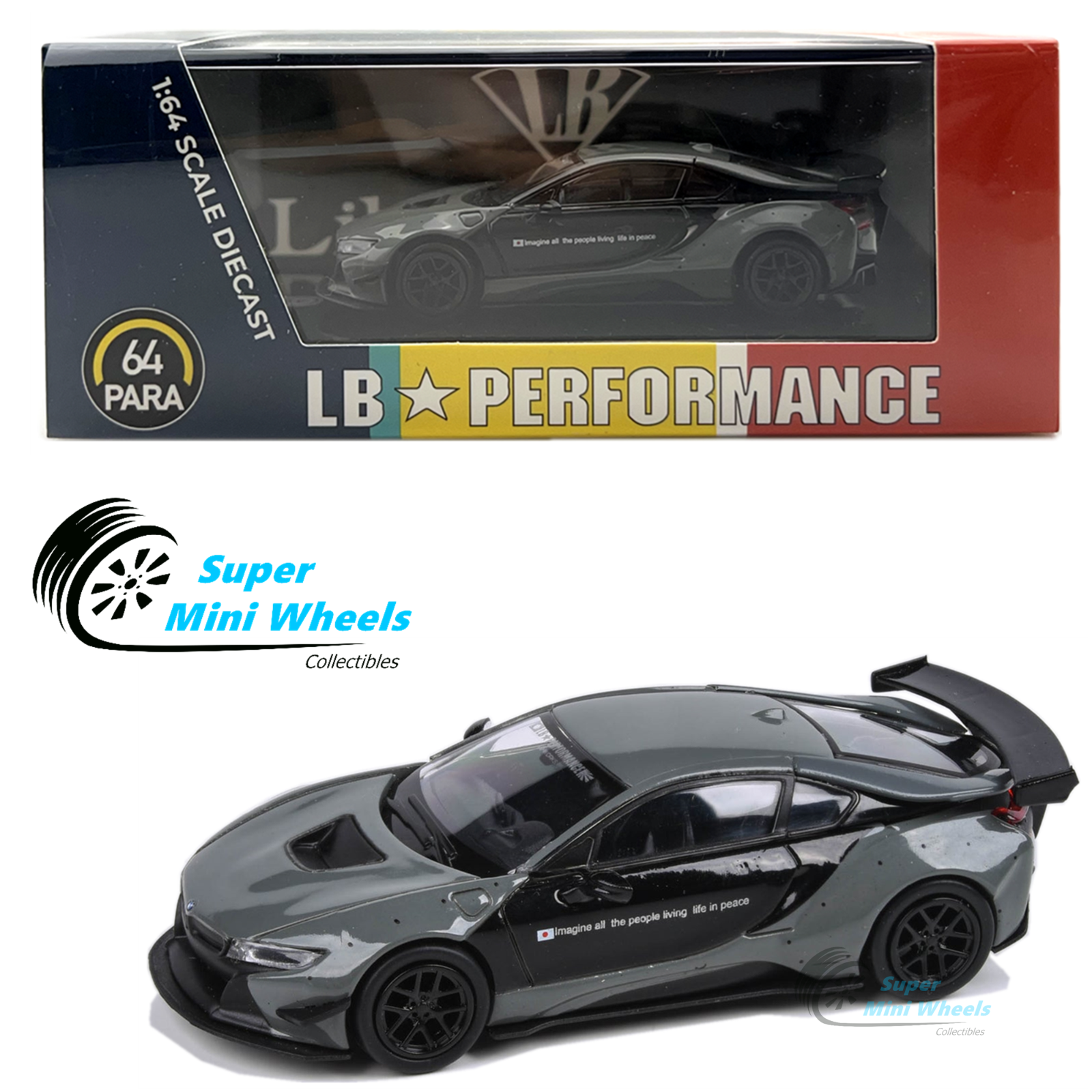 PARA64 - Liberty Walk LBWK BMW i8 - Black & Grey - LHD - 1:64 – Super ...