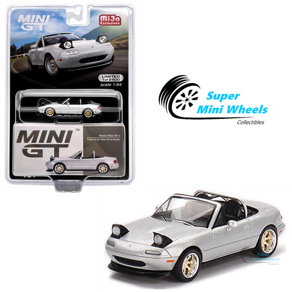 Mini GT 1:64 Mazda Miata MX-5 (NA) Tuned Version Metallic Silver Silv #407