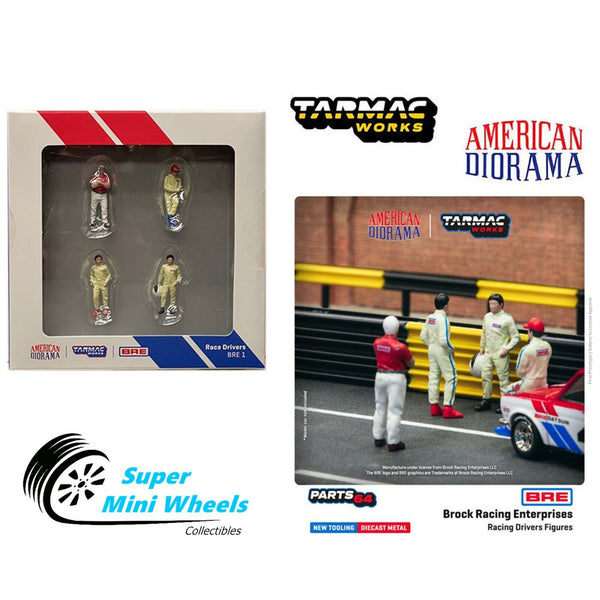 American Diorama x Tarmac Works 1:64 Race Drivers BRE Brock Racing Figures 4pcs