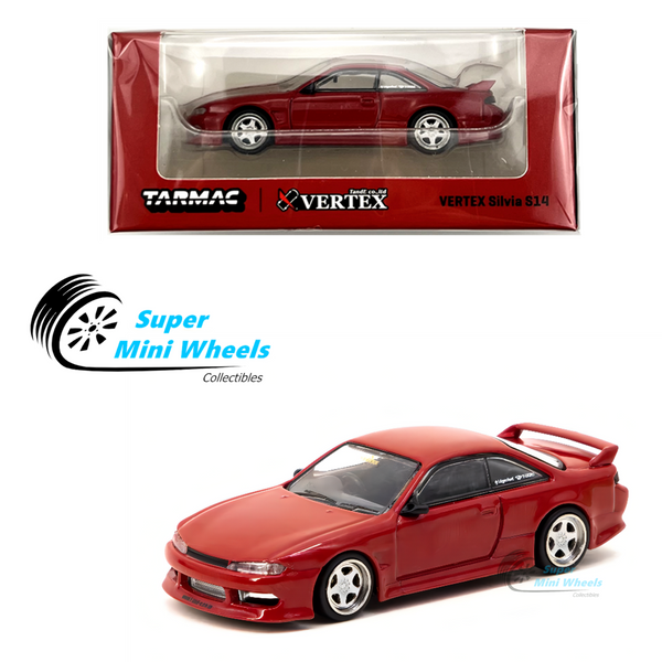 Tarmac Works 1:64 VERTEX Nissan Silvia S14 Red Metallic - GLOBAL64