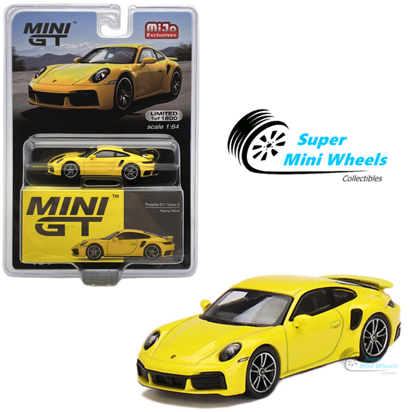 Mini GT 1:64 Porsche 911 Turbo S Racing Yellow #497